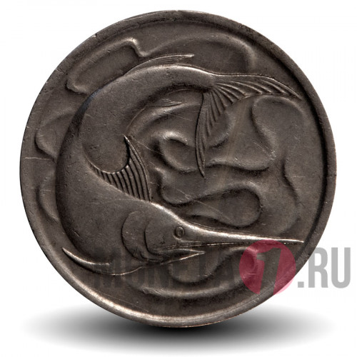 20 центов 1970 года - Сингапур - Рыба-меч