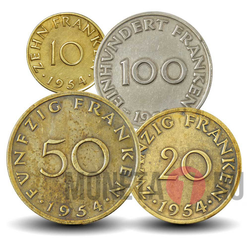 Набор монет Саарланда 1954-55 гг.