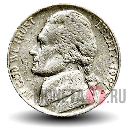 5 центов 1997 года - Усадьба Монтичелло (Monticello) - США - D