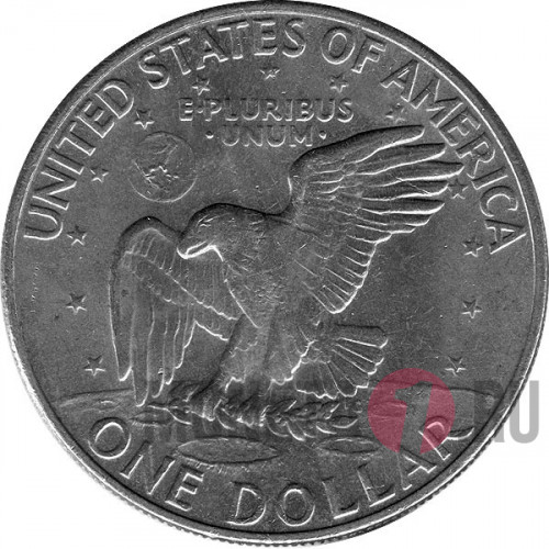 1 доллар "Орел на луне - Эйзенхауэр" 1972 год - США