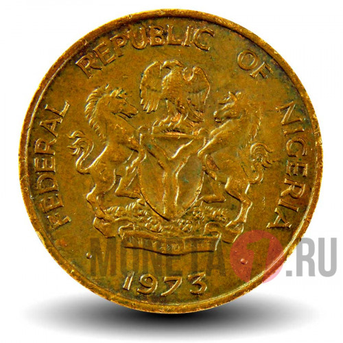 1 кобо 1973 года - Нигерия - Нефтяные вышки - из оборота