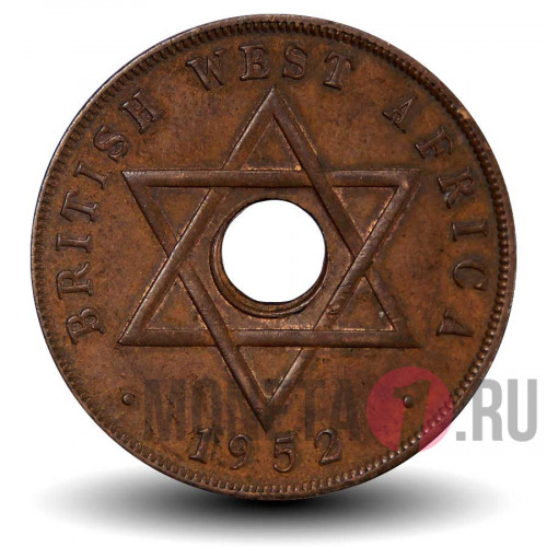 1 пенни 1952 года - KN - Британская Западная Африка - George VI