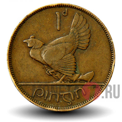 1 пенни 1928 года - Ирландия - Птица