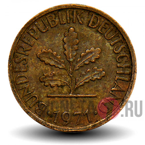 1 пфенниг 1971 года - ФРГ - D