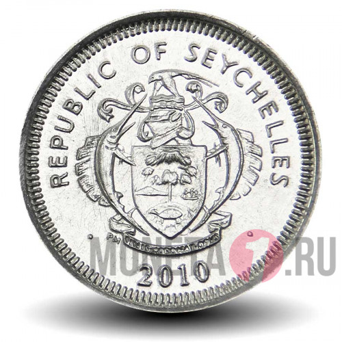 25 центов 2010 года - Сейшельские Острова - Черный попугай