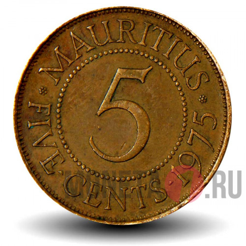 5 центов 1975 года - Маврикий - Elizabeth II