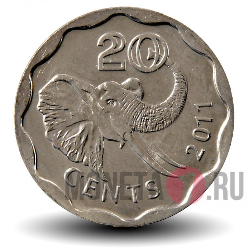 20 центов 2011 года - Свазиленд - Слон