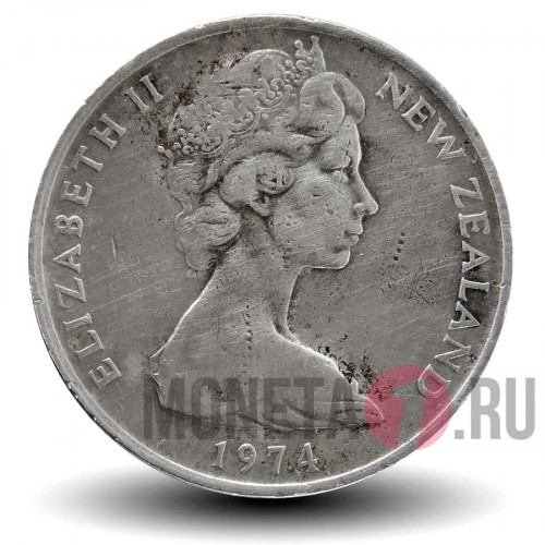 10 центов 1974 года - Новая Зеландия - Маска Маори