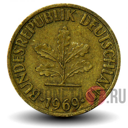 10 пфеннигов 1969 года - ФРГ - D
