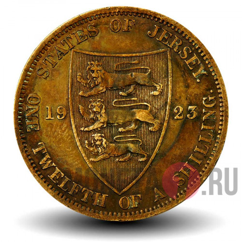 1/12 шиллинга 1923 года - Остров Джерси - Узкий щит