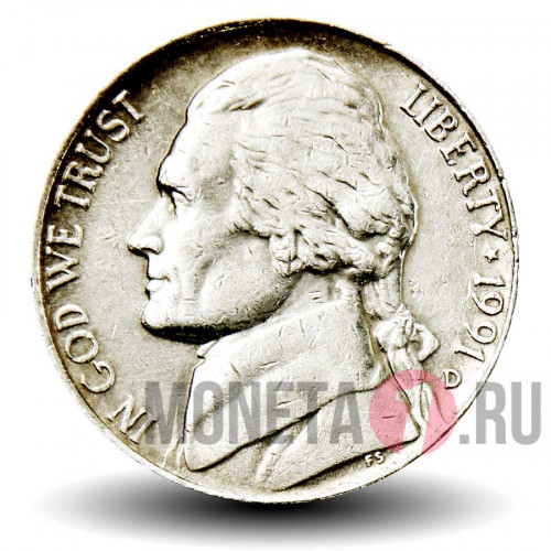 5 центов 1991 года - Усадьба Монтичелло (Monticello) - США - D