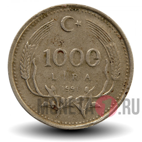 1000 лир 1991 года - Турция - Ататюрк Мустафа Кемаль