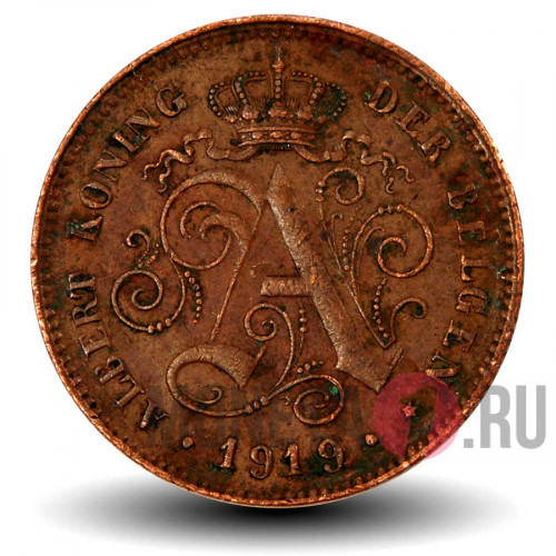 2 сантима 1919 года - Бельгия - Альберт I (Нидерландский текст)