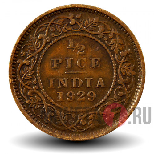 1/2 пайса 1929 года - Британская Индия - George V