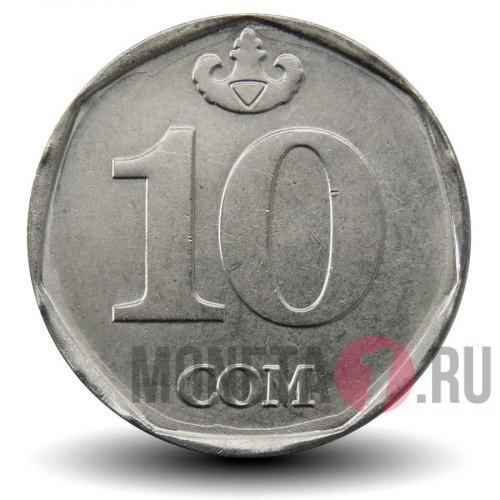 10 сом 2009 года - Кыргызстан - с надписью на гурте