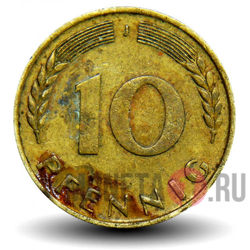 10 пфеннигов 1949 года - ФРГ - J (J - малая)