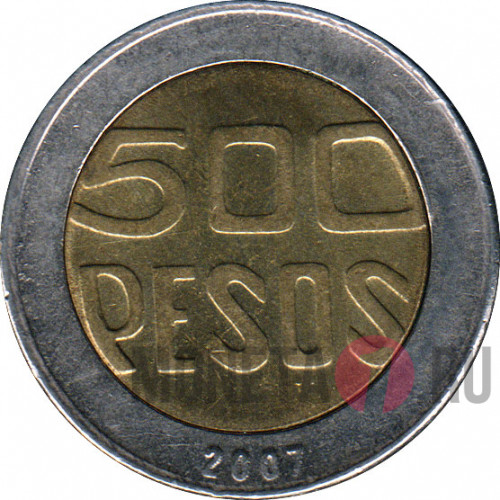 500 песо - Дерево - 2007 год Колумбия