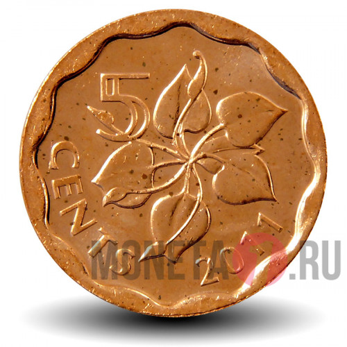 5 центов 2011 года - Свазиленд - Мсвати III