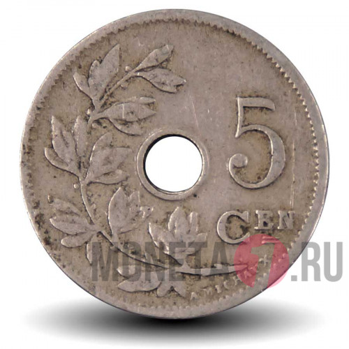 5 сантимов 1906 года - Бельгия - Леопольд II - BELGIE