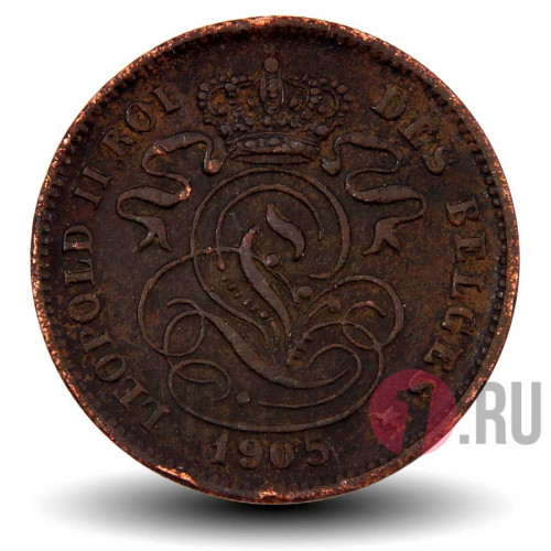 2 сантима 1905 года - Бельгия - Леопольд II (французский текст)