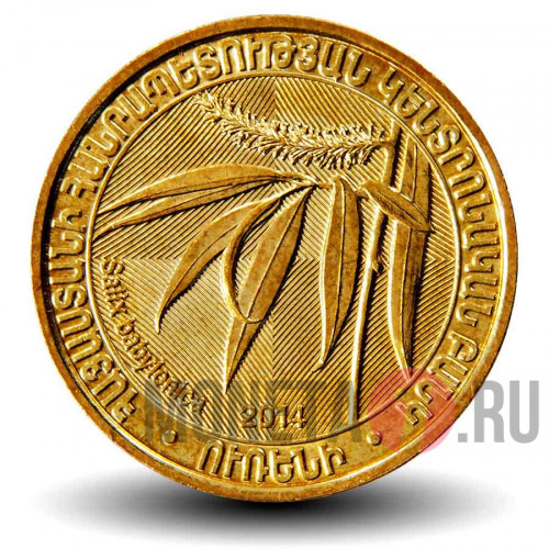 200 драмов 2014 года - Ива вавилонская - Salix babylonica - Армения