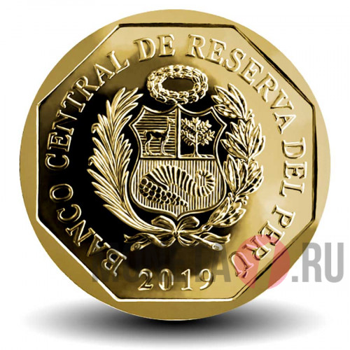 1 соль 2019 года - Лягушка, Титикакский свистун - Перу (красная книга)