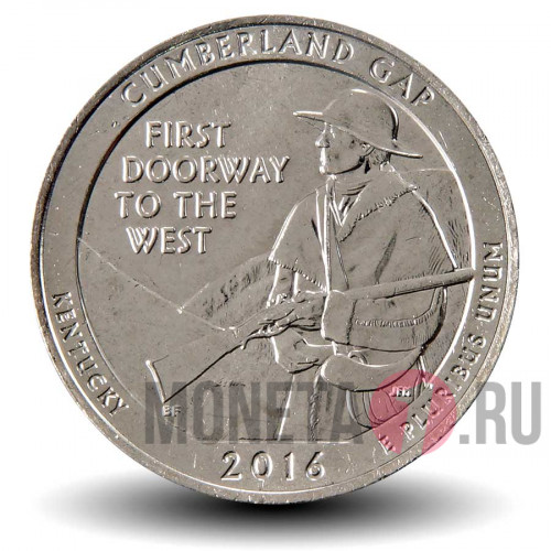 25 центов 2016 года - Камберленд-Гэп - Квотер США - D