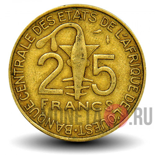 25 франков BCEAO CFA 1984 года - FAO - Западно-Африканские штаты