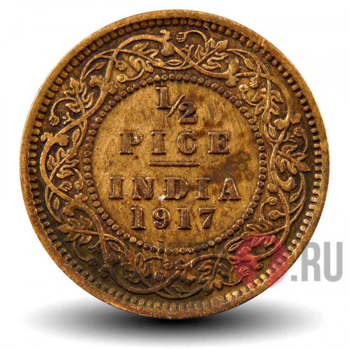 1/2 пайса 1917 года - Британская Индия - George V