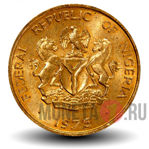 1 кобо 1973 года - Нигерия - Нефтяные вышки