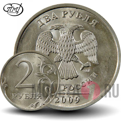 2 рубля 2009 года - СПМД - Россия (магнитная)