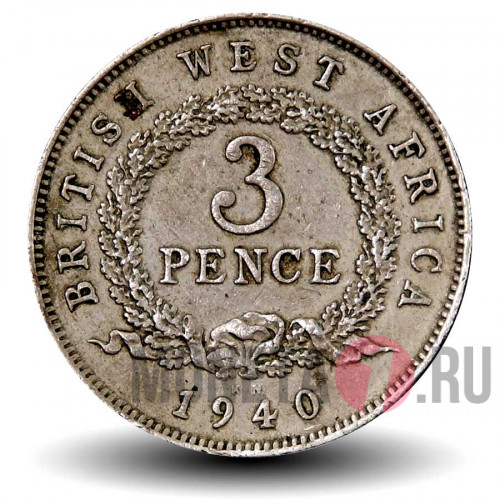 3 пенса 1940 года - KN - Британская Западная Африка - George VI