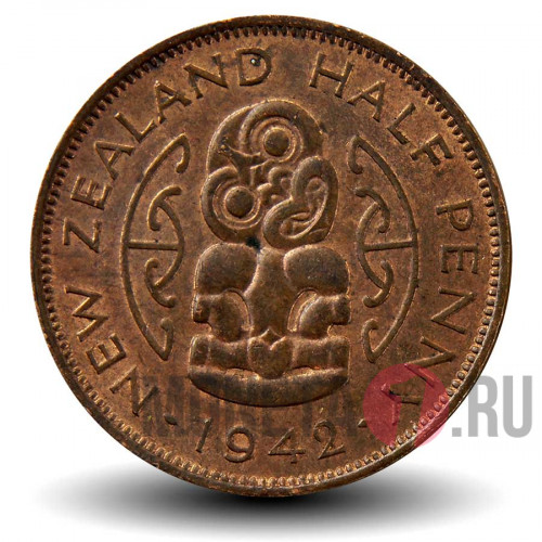1/2 пенни 1942 года - Новая Зеландия - Талисман Хей-Тики
