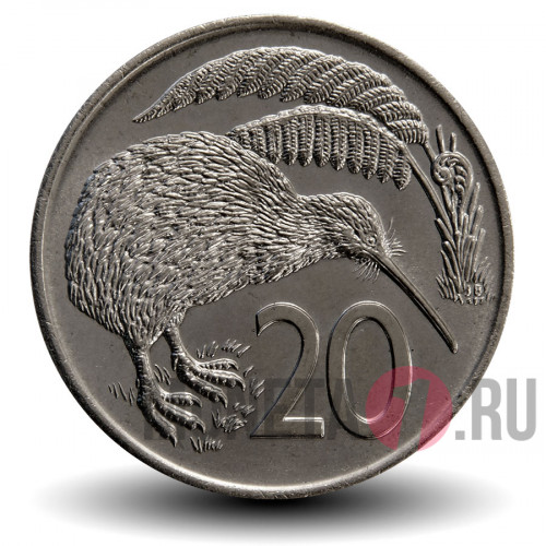 20 центов 1976 года - Новая Зеландия - Птица Киви