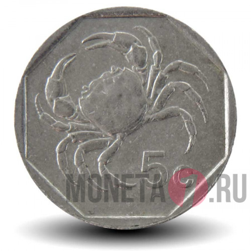 5 центов 1991 года - Мальта - Мальтийский пресноводный краб