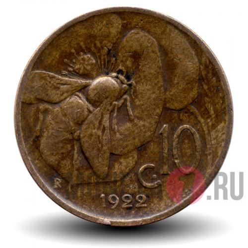 10 Centesimi 1922 года - Италия - Vittorio Emanuele III