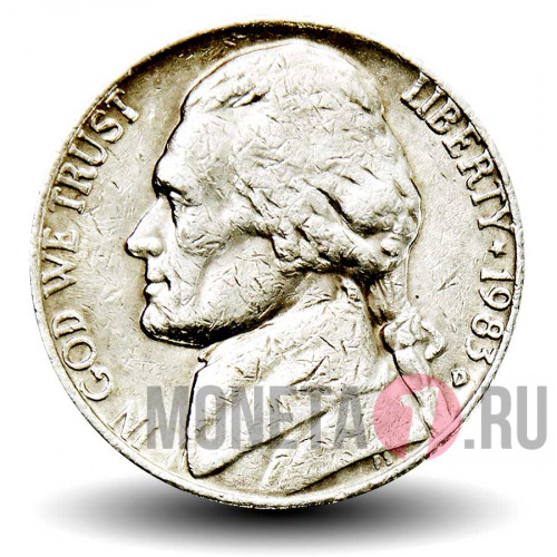 5 центов 1983 года - Усадьба Монтичелло (Monticello) - США - D