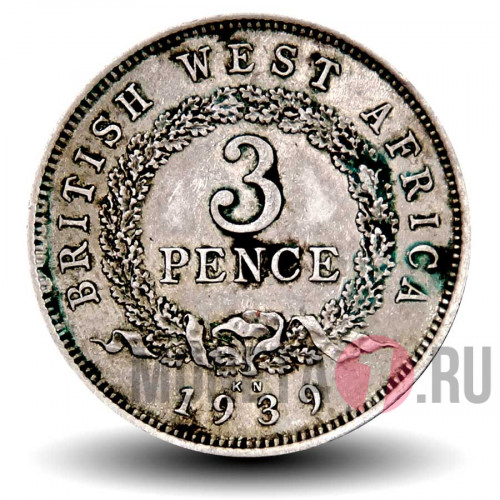 3 пенса 1939 года - KN - Британская Западная Африка - George VI