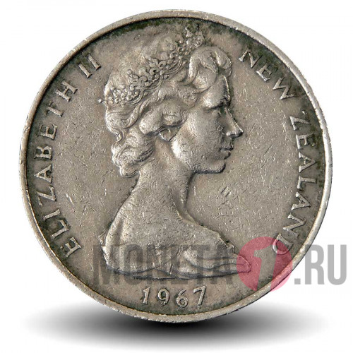 10 центов (1 шиллинг) 1967 года - Новая Зеландия - Маска Маори