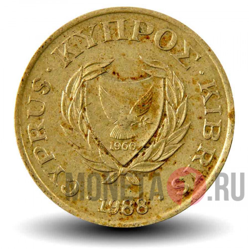 5 центов 1988 года - Кипр - Бык