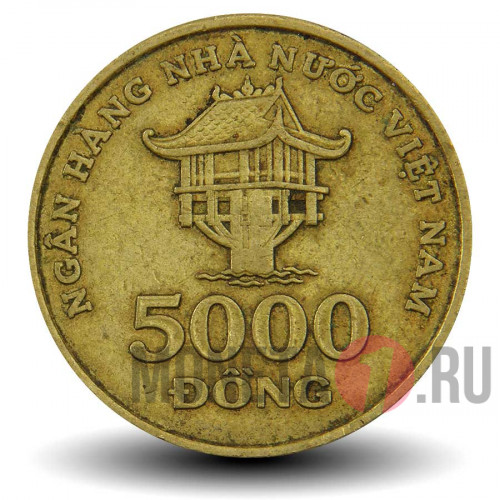 5000 донгов 2003 года - Вьетнам - Пагода на одном столбе - из оборота