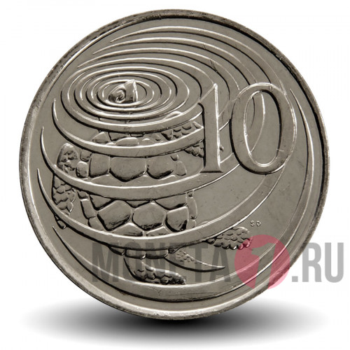 10 центов 2008 года - Каймановы Острова - Зеленая черепаха