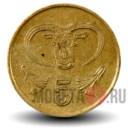5 центов 1990 года - Кипр - Бык
