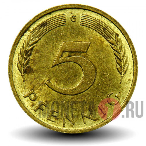 5 пфеннигов 1981 года - ФРГ - Дуб - G