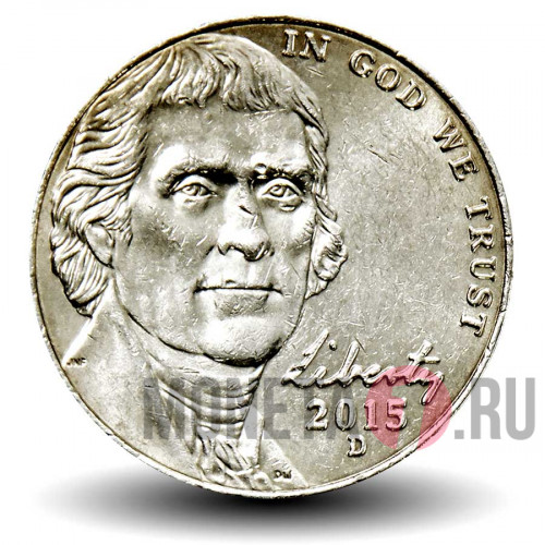 5 центов 2015 года - Джефферсон - Усадьба Монтичелло - США - D