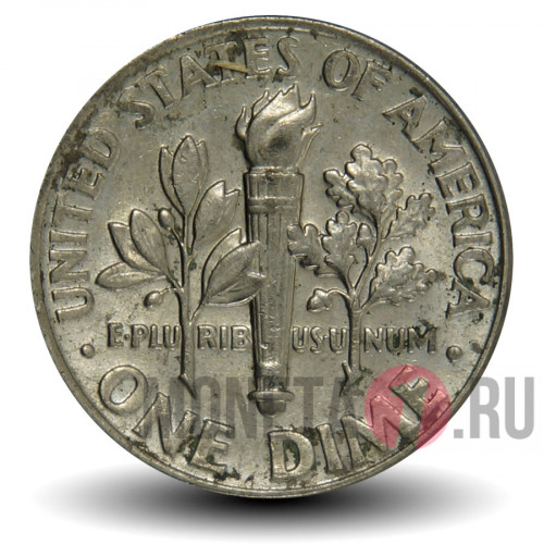 1 дайм 2001 года - США - Рузвельт - D