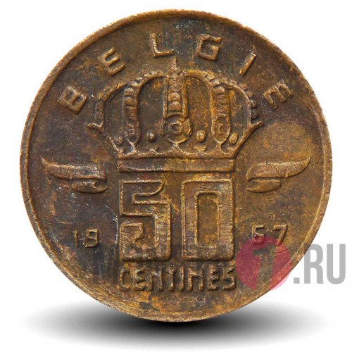 50 сантимов 1967 года - Бельгия - Бодуэн I - BELGIE