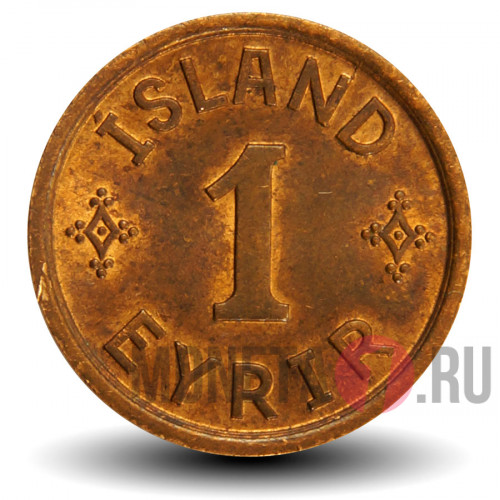 1 эйре 1940 года - Исландия в составе Дании - Кристиан X