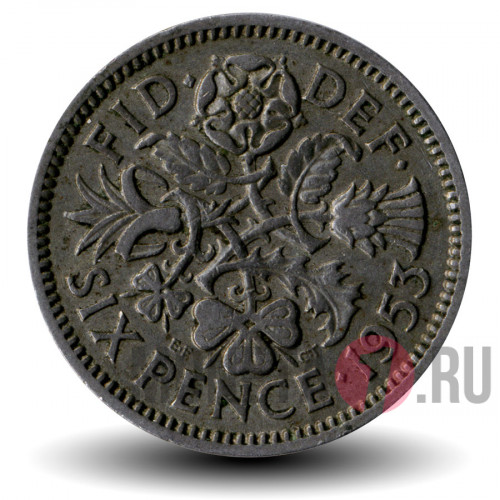 6 пенсов 1953 года - Elizabeth II - Великобритания
