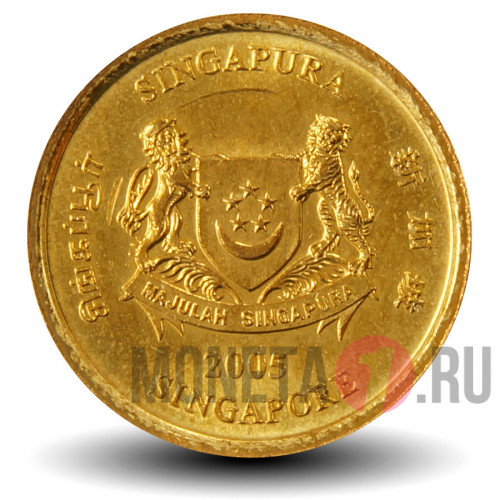 5 центов 2005 года - Сингапур - Гибискус